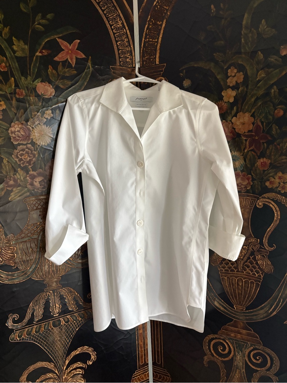 Foxcroft White Men's Dress Shirt with Spread Collar